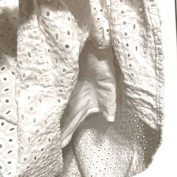 CAT & JACK Eyelet Sleeveless White Girls Summer Tiered Ruffle Dress Medium 7 8 - Picture 9 of 10